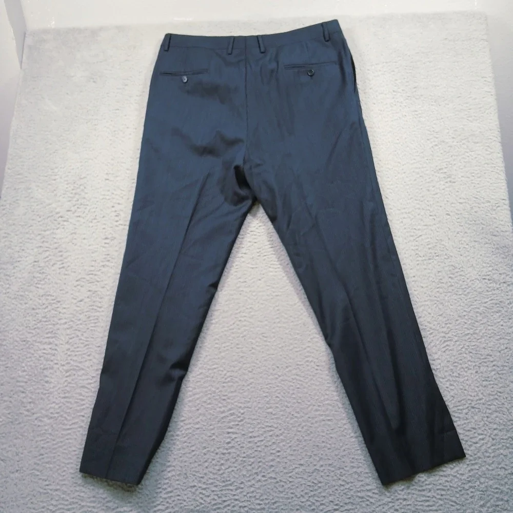 Joseph Abboud Dress Pants Mens‎ 40L Navy Blue Pinstripe 100% Wool Flat Front